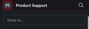 black slack printing window with Product Support button selected