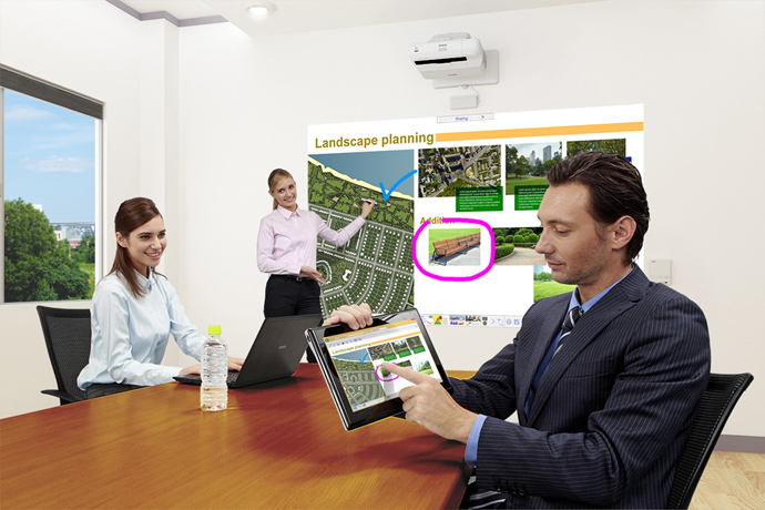 BrightLink Pro 1460Ui Full HD Interactive Display with All in One Whiteboard & Wall Mount