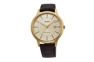 Orient: Cuarzo Contemporary Reloj, Cuero Correa - 40.0mm (GW05003W)