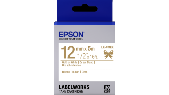 labelworks ribbon lk cartridge 1 2 gold on white printer accessories accessories epson us epson