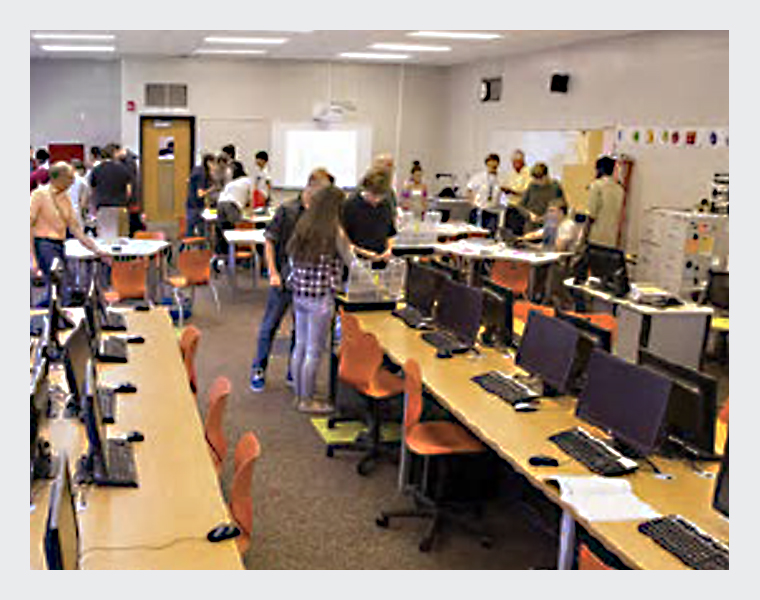 Students working in a classroom