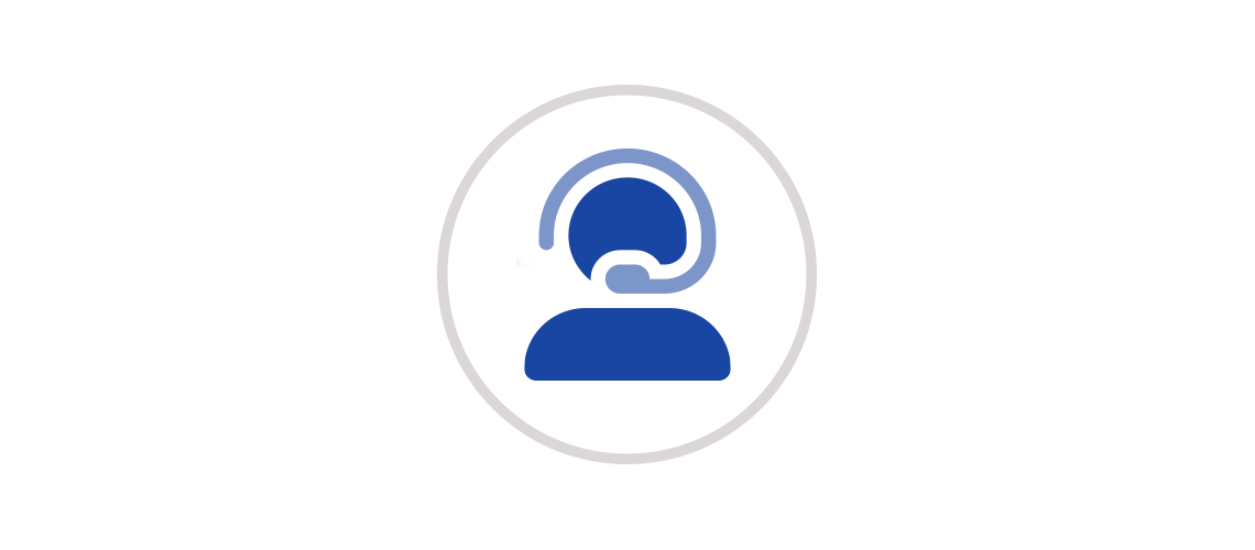 Icon of a support person with a headset