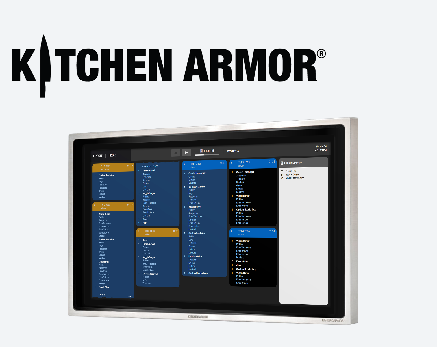 Kitchen Armor | A Kitchen Armor order display system

