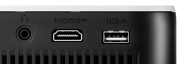 A close-up view of the Lifestudio Flex audio, HDMI, and USB ports
