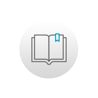 Icon of an open book with a bookmark