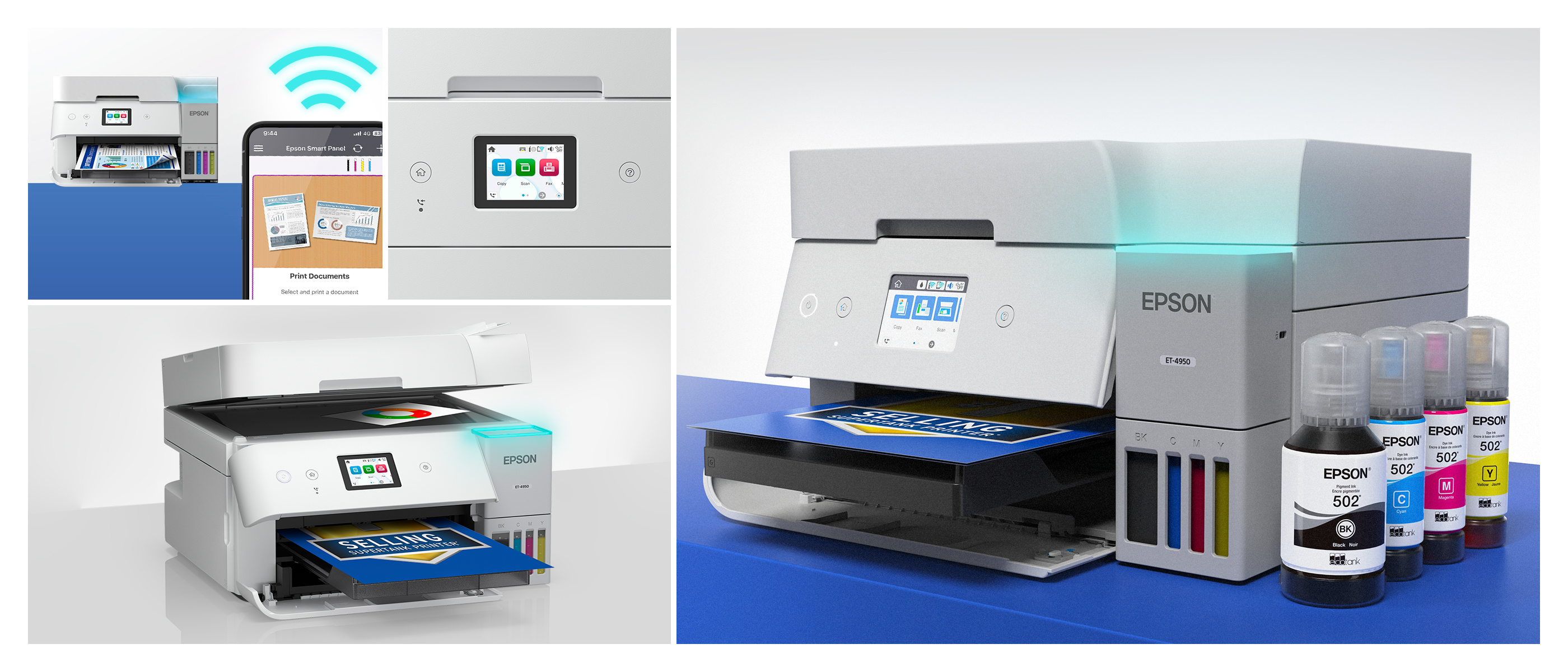 Gallery of EcoTank printers in grid layout.