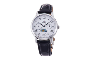 ORIENT: Cuarzo Clásico Reloj, Cuero Correa - 34.8mm (RA-KA0006S)
