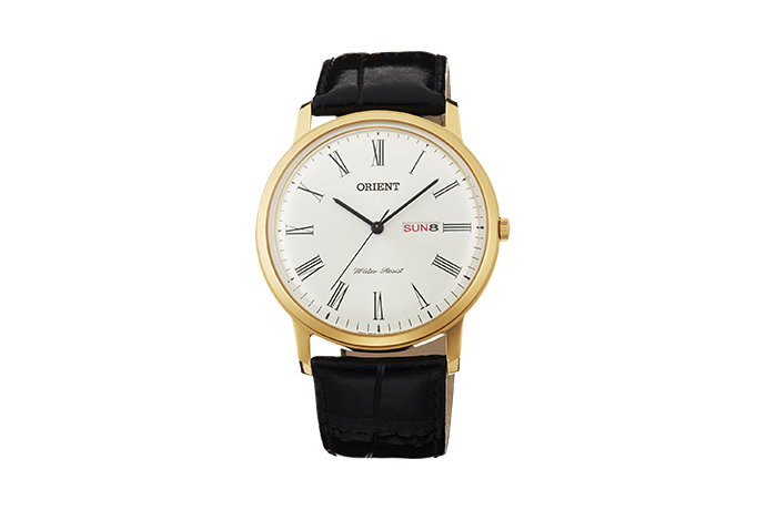 ORIENT: Quartz Classic Watch, Leather Strap - 40.5mm (UG1R007W)