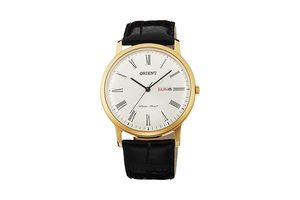 ORIENT: Quartz Classic Watch, Leather Strap - 40.5mm (UG1R007W)