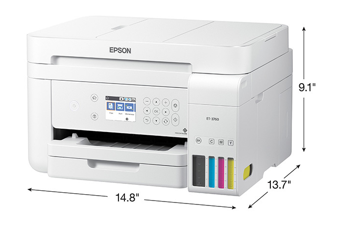 EcoTank ET-3760 All-in-One Cartridge-Free Supertank Printer