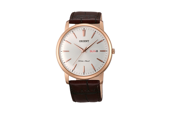 ORIENT: Quartz Classic Watch, Leather Strap - 40.5mm (UG1R005W)