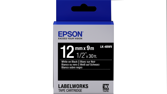 labelworks standard lk tape cartridge 1 2 white on black printer accessories accessories epson us epson