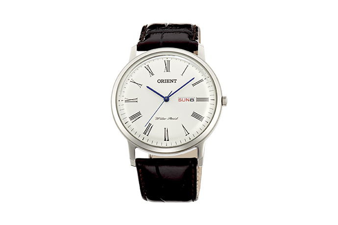 ORIENT: Quartz Classic Watch, Leather Strap - 40.5mm (UG1R009W)