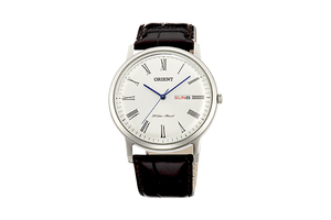 ORIENT: Quartz Classic Watch, Leather Strap - 40.5mm (UG1R009W)