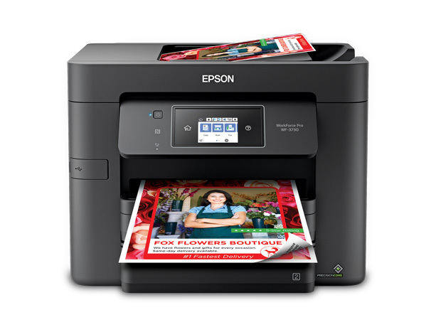 Voice-Activated Auto 2-Sided Printing 4-in-1 Print Scan Copy Fax 500-Sheet 20 ppm Epson Workforce Pro WF-3732 All-in-One Wireless Color Inkjet Printer 