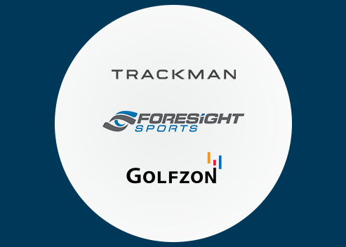 Trackman, Foresight Sports, and Golfzon logos
