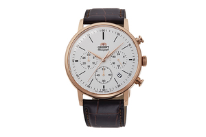 ORIENT: Quartz Classic Watch, Leather Strap - 42.4mm (RA-KV0403S)