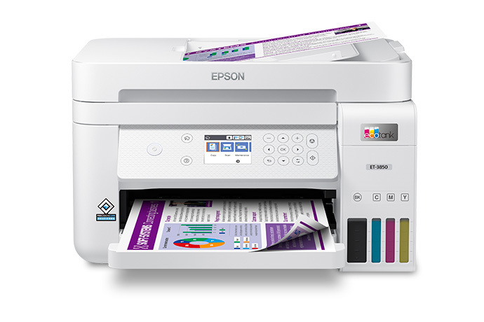 preambule Parana rivier Schotel C11CJ61201 | EcoTank ET-3850 Wireless Color All-in-One Cartridge-Free  Supertank Printer with Scanner, Copier, ADF and Ethernet | Inkjet | Printers  | For Work | Epson US