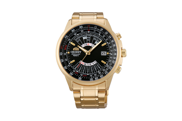 Orient: Mecánico Sports Reloj, Metal Correa - 44.0mm (EU07001B)
