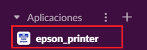 ventana púrpura con epson_printer seleccionada