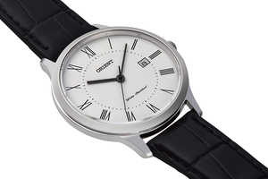 ORIENT: Quartz Contemporary Watch, Leather Strap - 39.0mm (RF-QD0008S)