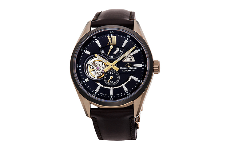 ORIENT STAR: Mechanical Contemporary Watch, Leather Strap - 41.0mm (RE-AV0115B)