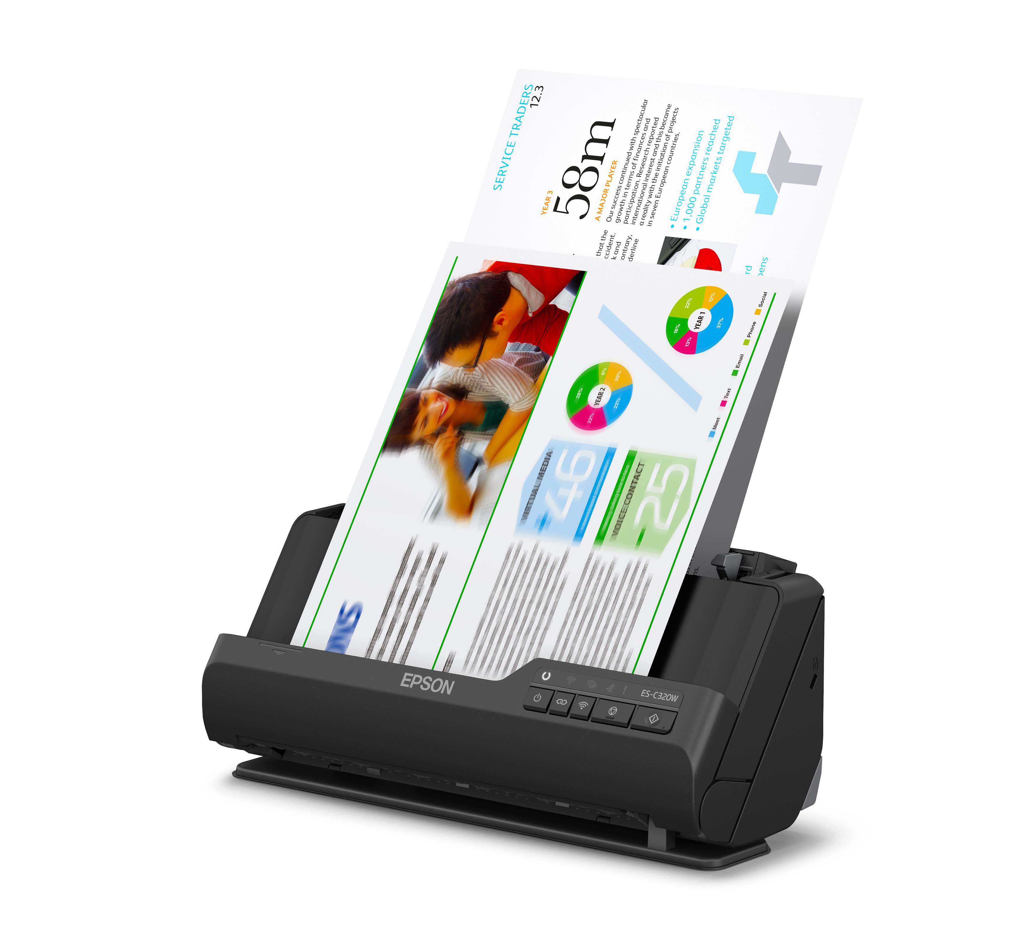 B11b270503 Epson Workforce Es C320w Wi Fi Portable Sheet Fed Document Scanner Scanners 9627