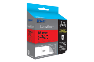 LabelWorks Strong Adhesive LC Tape Cartridge ~3/4" Black on Red