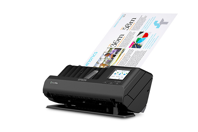 WorkForce ES-C380W Wireless Compact Document Scanner with LCD Touchscreen