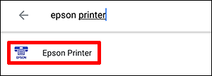 search window with Epson printer selected