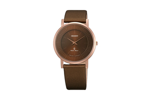 Orient: Cuarzo Contemporary Reloj, Cuero Correa - 35.0mm (UA07002T)