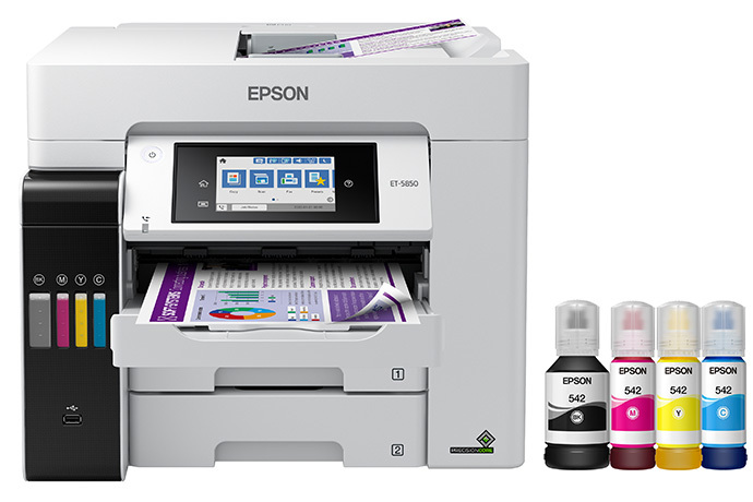 Epson EcoTank ET-5850 imprimante multifonction jet d'encre couleur A4 à  réservoirs d'encre - Wifi, réseau, usb