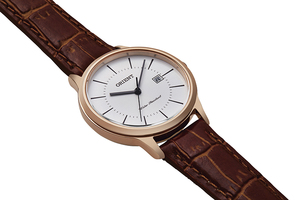 Orient: Cuarzo Contemporary Reloj, Cuero Correa - 40.0mm (GW05003W)