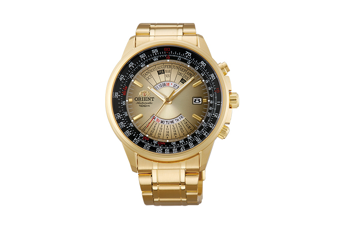 Orient: Mecánico Sports Reloj, Metal Correa - 44.0mm (EU07004U)