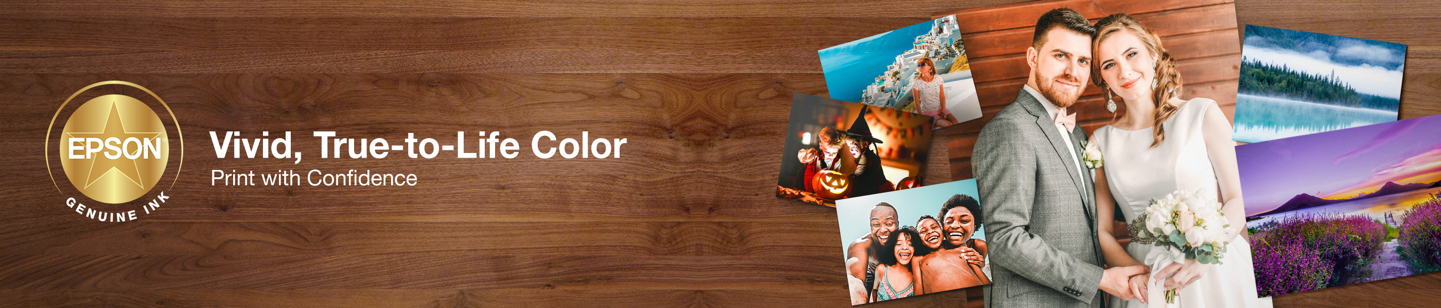Versatile Ink for Vivid Images and Sharp Text. Print with Confidence with Epson Genuine Ink.