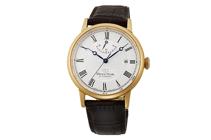 ORIENT STAR: Mechanical Classic Watch, Leather Strap - 38.7mm (RE-AU0001S)