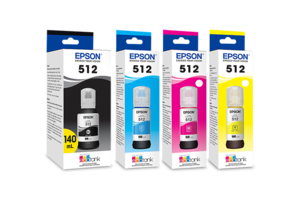 Recharge d'encre pour imprimante Epson T512, 4 couleurs x 70ML