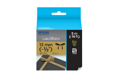 Fita LC de Tecido-Preto sobre Dourado-12mm