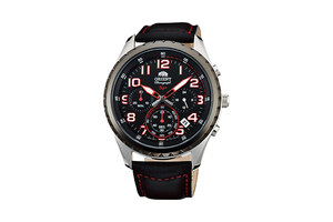 ORIENT: Quartz Sports Watch, Leather Strap - 44.0mm (KV01003B)