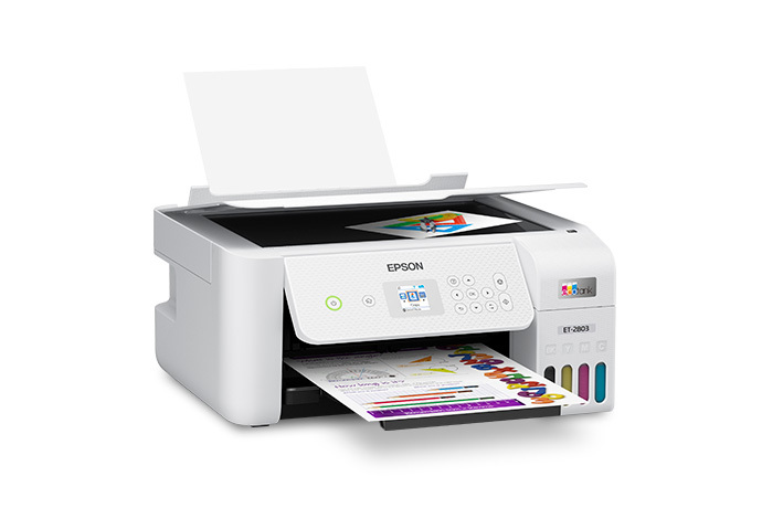 Epson EcoTank ET-2803 Color Inkjet All-In-One Printer - White for