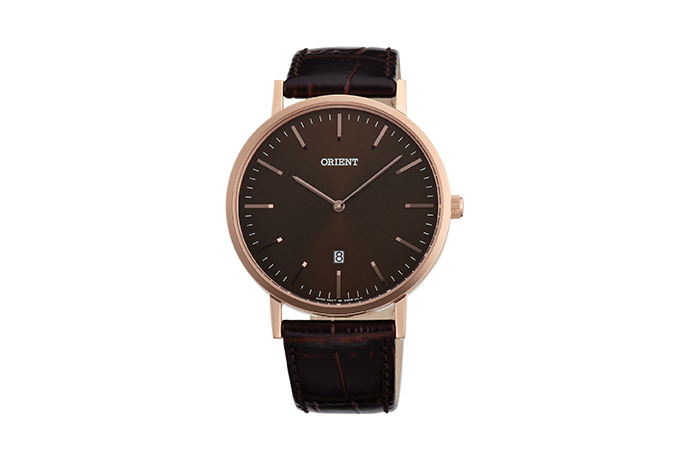 Orient: Cuarzo Contemporary Reloj, Cuero Correa - 40.0mm (GW05001T)