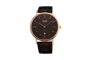 ORIENT: Quartz Contemporary Watch, Leather Strap - 40.0mm (GW05001T)