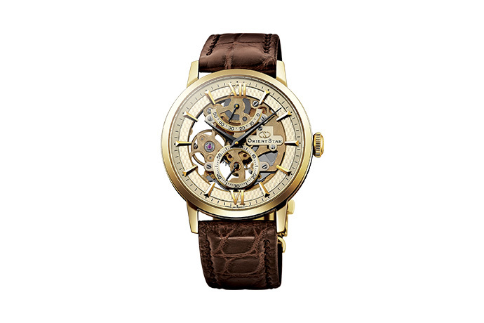 Orient Star: Mecánico Clásico Reloj, Piel de cocodrilo Correa - 39.0mm (DX02001C)