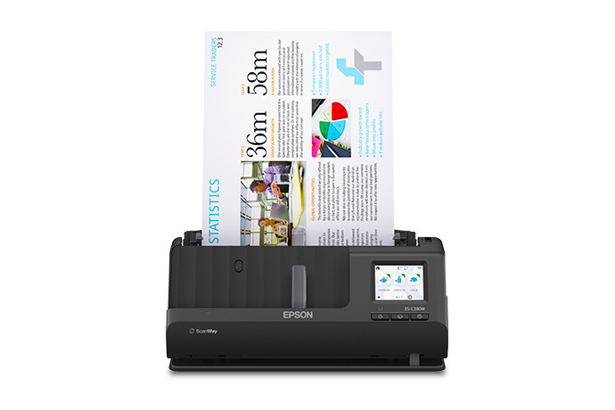 WorkForce ES-C380W Wireless Compact Desktop Document Scanner with Auto Document Feeder