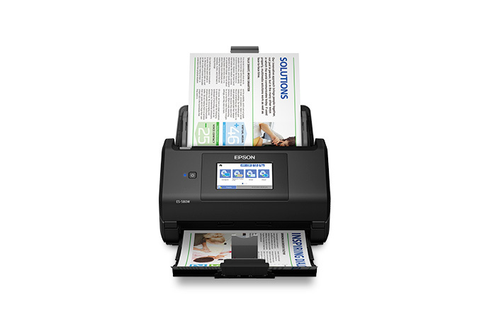 ES-580W scanner with paper tray