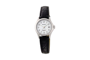 Orient: Cuarzo Contemporary Reloj, Cuero Correa - 25.0mm (SZ2F005W)