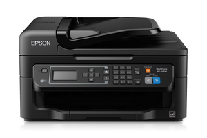 Epson WorkForce WF-2630WF Tintenstrahl-Multifunktionsgerät Drucker schwarz Scannen, Kopieren, Fax, WiFi, WiFi Direct, USB, Einzelpatronen, DIN A4