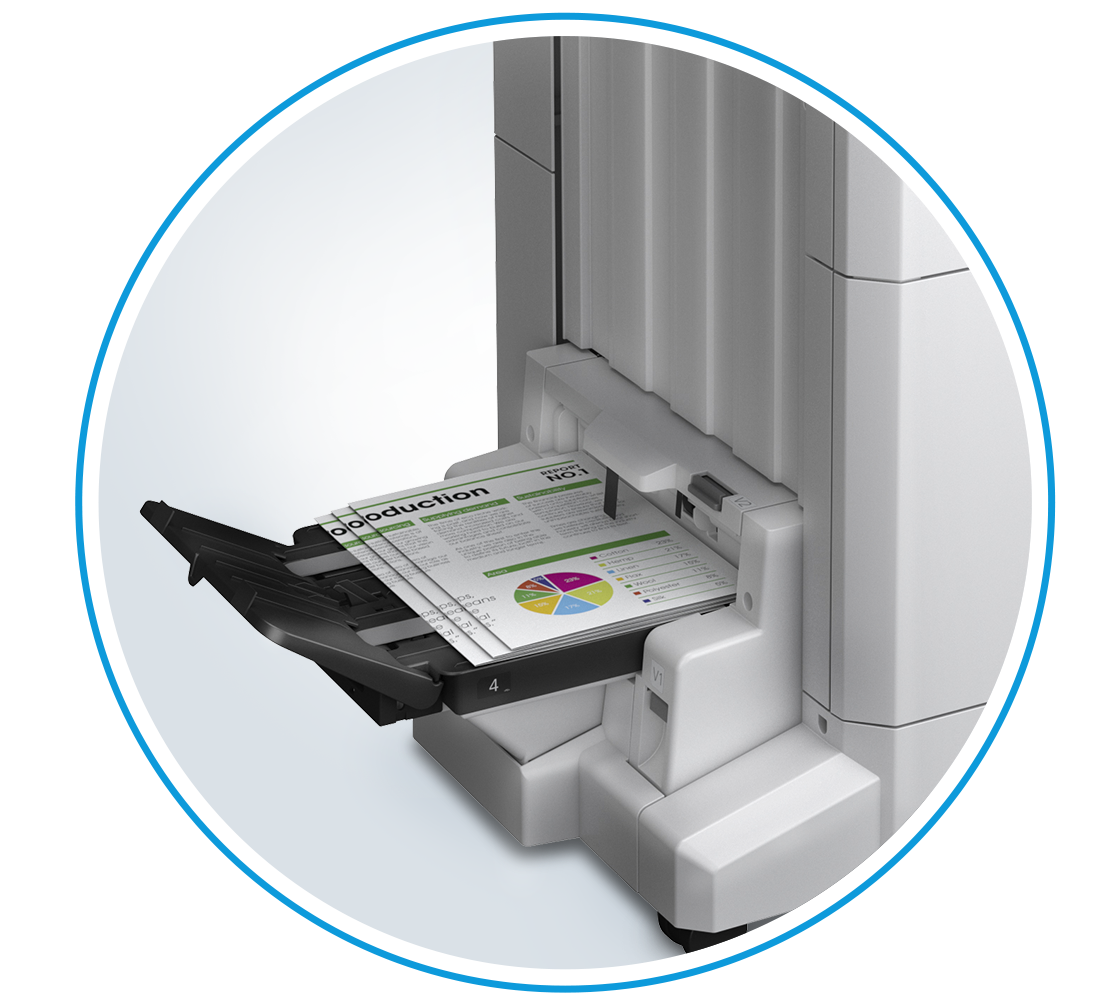 Close-up of booklet finisher.