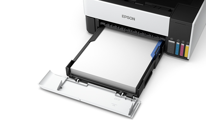 Epson EcoTank ET-M3170 Impresora inalámbrica monocromática todo en uno  Supertank con ADF, fax y Ethernet PLUS 2 años de tinta ilimitada* color  blanco