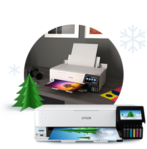 A photo printer printing a brightly colored image